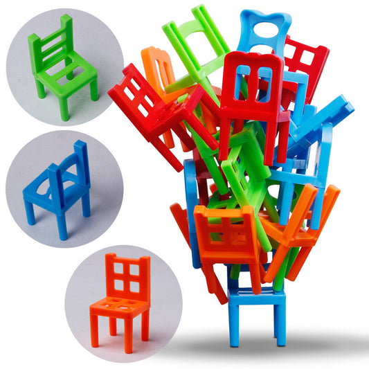 Board Game Balance Chairs Adult Kids Stacking Game Pipelines Parent-child DIY Interactive Toy Educational Toy