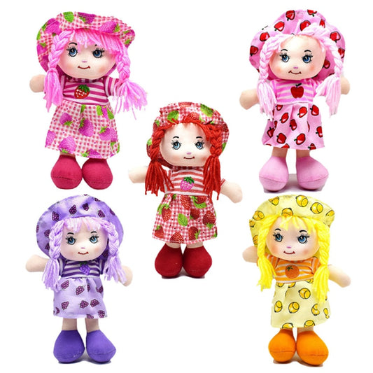 25cm Cartoon Kawaii Fruit Skirt Hat Rag Dolls Soft Cute Cloth Stuffed Toys for Baby Pretend Play Girls Birthday Christmas Gifts